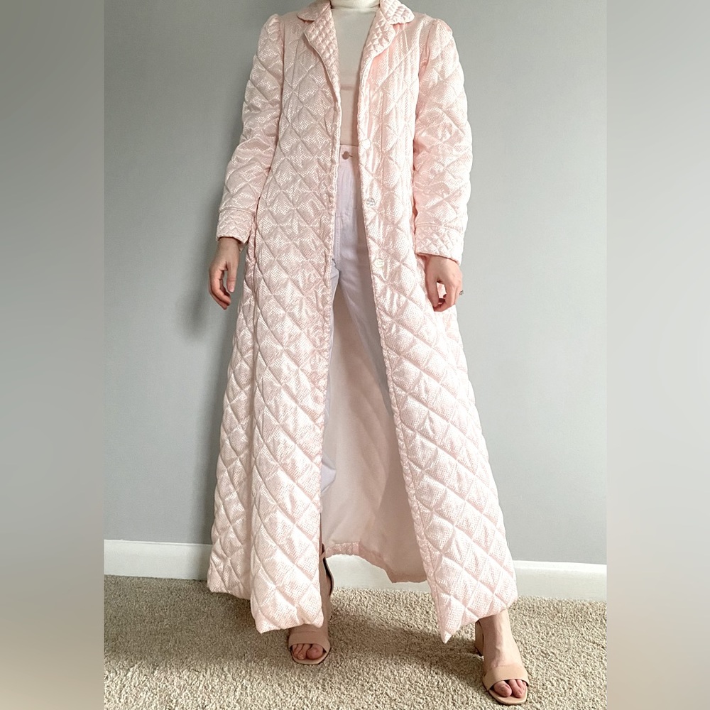 Christian Dior Vintage 1989s Pink Sleepwear Quilted Housecoat